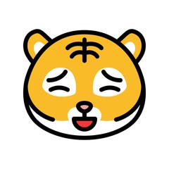 Tiger emoticon vector, filled style editable stroke