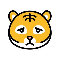 Tiger emoticon vector, filled style editable stroke