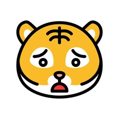 Tiger emoticon vector, filled style editable stroke