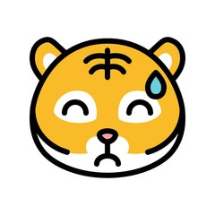 Tiger emoticon vector, filled style editable stroke