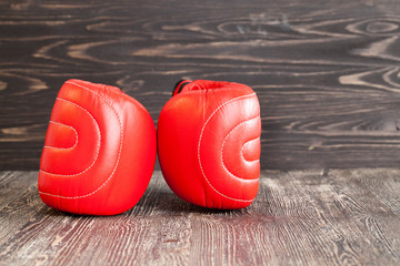 red new boxing gloves