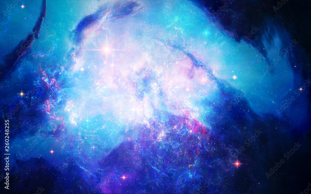 Canvas Prints creative abstract artistic multicolored bright nebula galaxy background