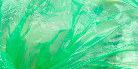 Plastic bag with trash. Texture in wind