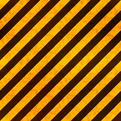 Warning sign yellow and black stripes with texture, seamless pattern