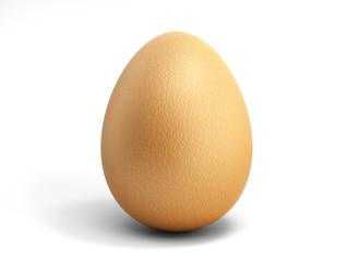 single red egg 3d render on white background