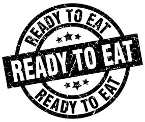 ready to eat round grunge black stamp