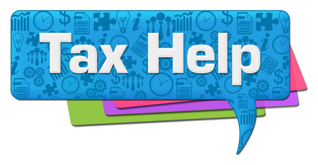 Tax Help Business Symbols Blue Colorful Comment Symbol 