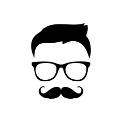 man hipster character icon