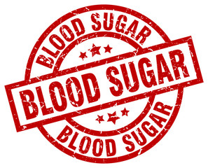 blood sugar round red grunge stamp