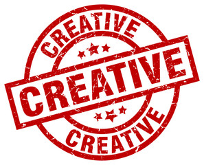 creative round red grunge stamp