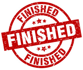 finished round red grunge stamp