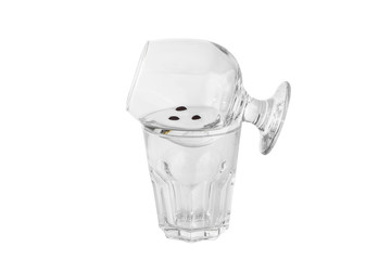 Cocktail alcohol and coffe beans isolated white