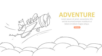 Travel temblate with plane.