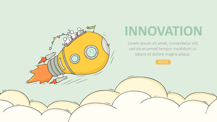 Business temblate with launch lightbulb.