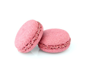 Pink Macaroons isolated.