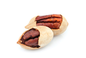 Pecan nuts isolated.