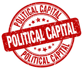 political capital red grunge stamp
