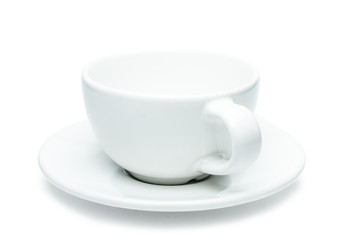 White coffee mug isolated on white background with Clipping path.