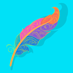 Vector illustration. Stylized feather. EPS 8