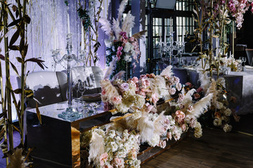 Obraz premium wedding hall decorated with flowers