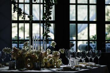 wedding hall decorated with flowers
