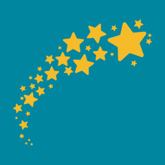 stars isolated on blue background