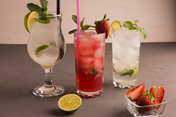 Delicious, refreshing mahito, strawberry
