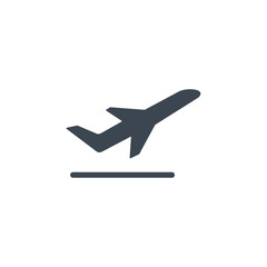 Obraz premium Takeoff the airplane silhouette icon
