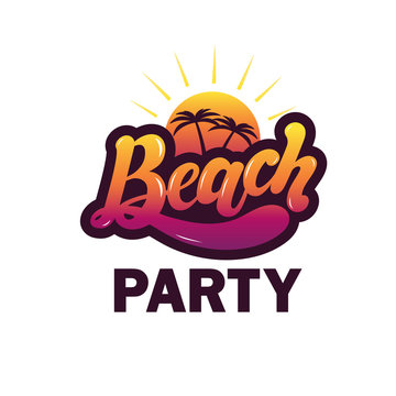 Beach party. Hand drawn lettering