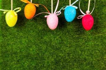 Border of colorful Easter eggs.