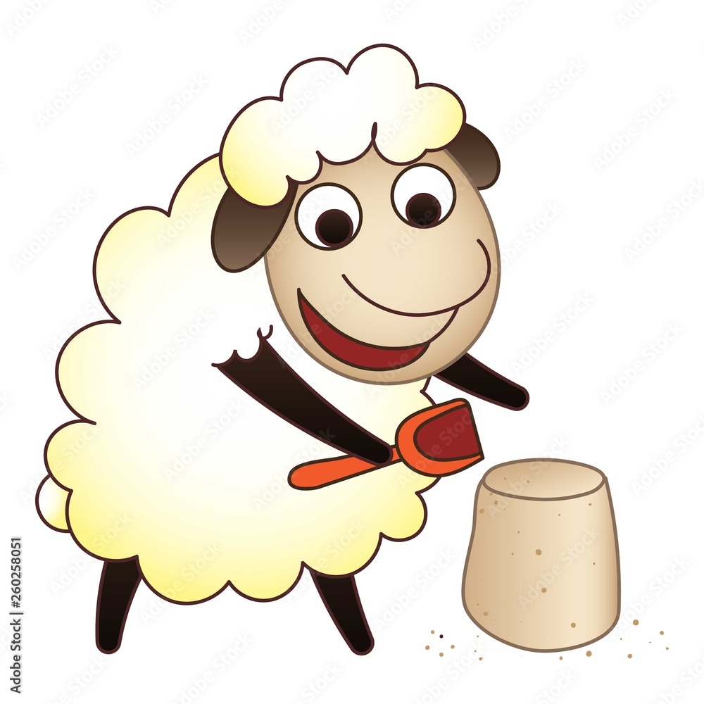 Poster sheep play icon. cartoon of sheep play vector icon for web design isolated on white background