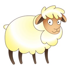 Farm sheep icon. Cartoon of farm sheep vector icon for web design isolated on white background
