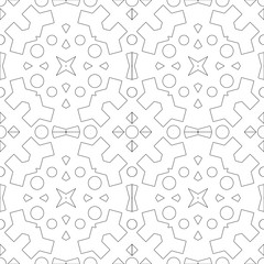 Seamless pattern for relaxation. Colouring book page. Moroccan tile retro motif.