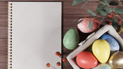 Easter notebook 3d render