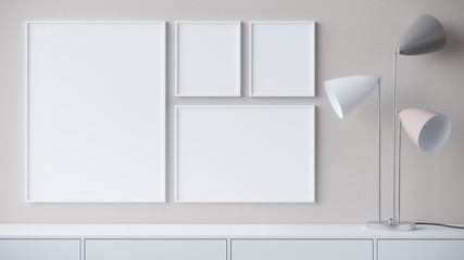 Empty frames 3d render