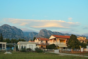 Fototapeta na wymiar Croatia-view of the mountains from town Starigrad