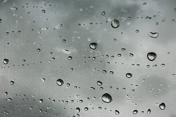 abstract drops glass background / texture fog rain, seasonal background, clear glass with water