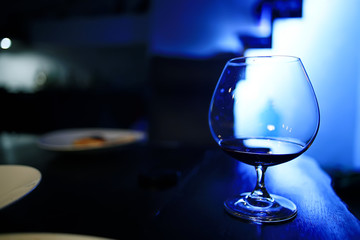 wine restaurant serving romance / beautiful concept alcohol glass, holiday dinner in a cafe