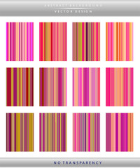 Set of colorful vertical striped lines pattern backgrounds. Ideal for brochure & flyer cover template and business cards.