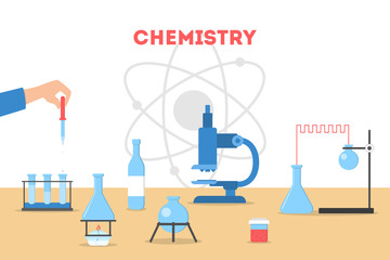 Chemistry concept. Scientist making a medical research.