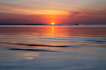 Fototapeta na wymiar Sunset on the Gulf of Finland.
