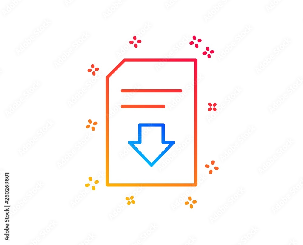 Poster download document line icon. information file sign. paper page concept symbol. gradient design eleme