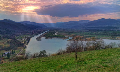 Country side landscape at sunset