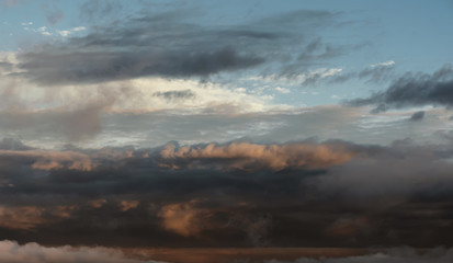 Fototapeta na wymiar Sunset sky with clouds. Nature background.