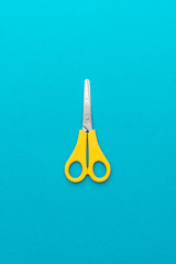 scissors on the blue background