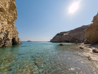 Tsigrado beach in Milos Island