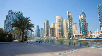 Fototapeta na wymiar Dubai Marina cityscape in United Arab Emirates
