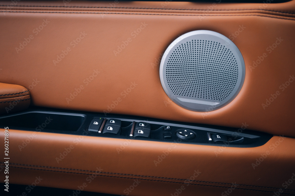 Canvas Prints round speakers in a modern car