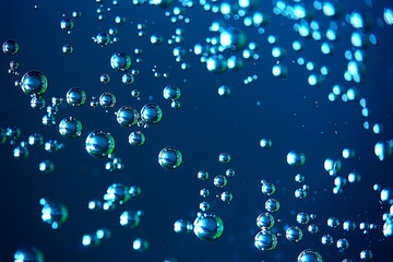 air bubbles in water macro background / blue background abstract bubbles in water