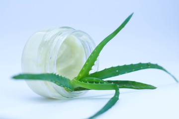 aloe vera cream container white background